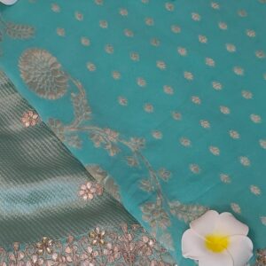 Pure Georgette khaddi With heavy gotapatti work
