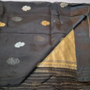 Black viscose organza  With sona rupa buta